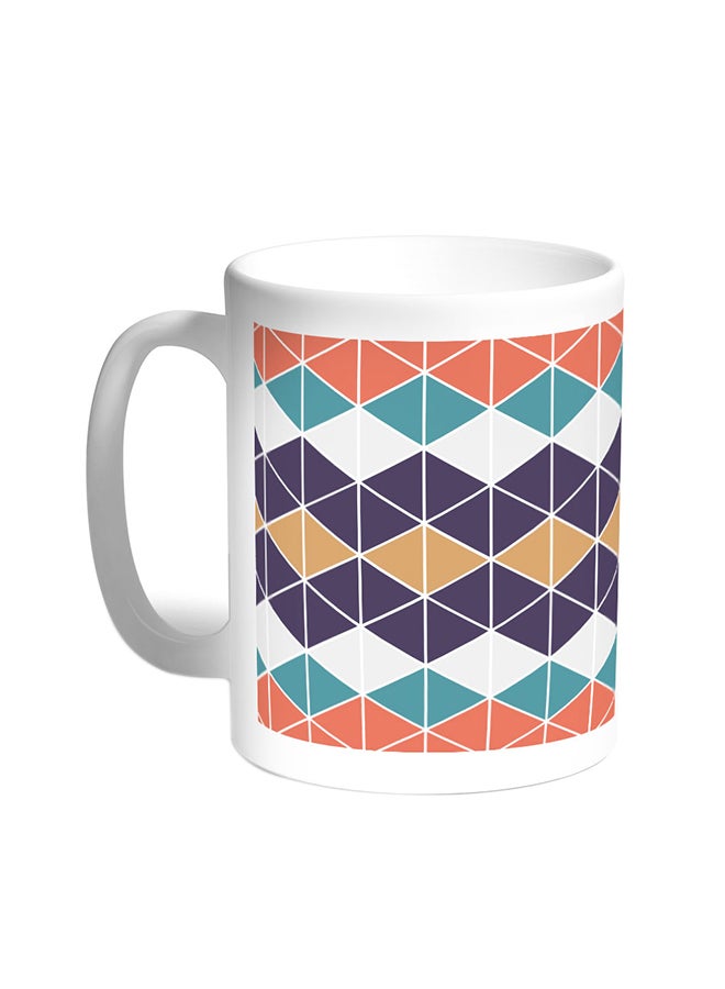 ديكالاك قدح قهوة - أشكال هندسية أبيض