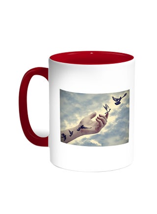 Freedom Of Birds Printed Coffee Mug Red/White - v1528112773/N15123554A_1