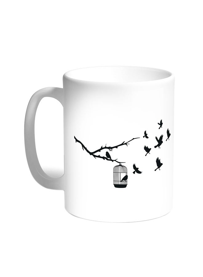 Freedom Of Birds Printed Coffee Mug White