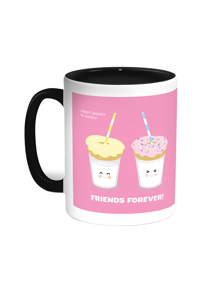 Decalac Friends Forever Printed Coffee Mug Black/White