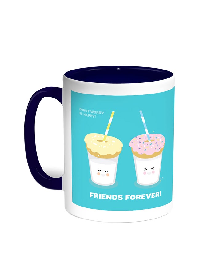 Friends Forever Printed Coffee Mug Blue/White