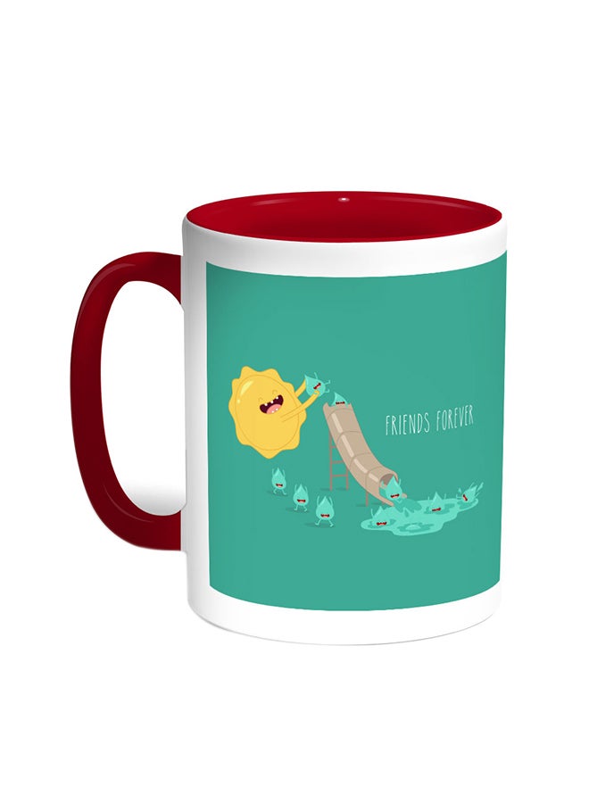 قدح قهوة - فريندز فور إيفر أحمر/أبيض