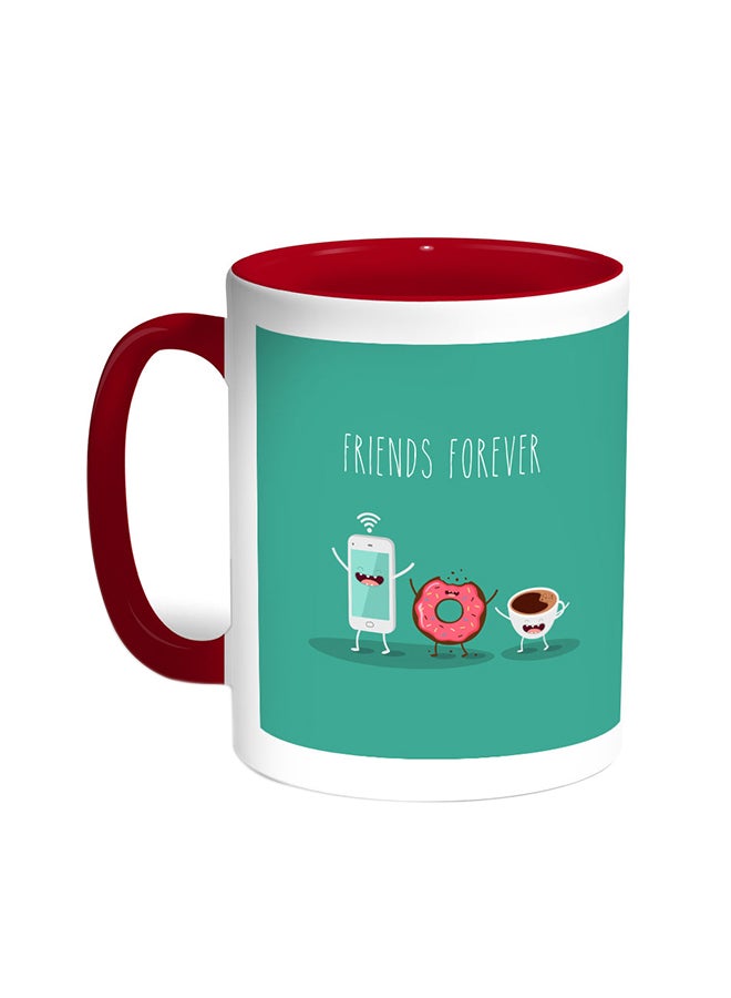 Friends Forever Printed Coffee Mug Red/White