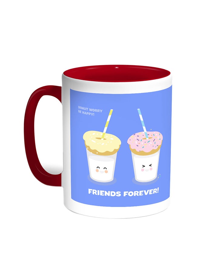 قدح قهوة - فريندز فور إيفر أحمر/أبيض