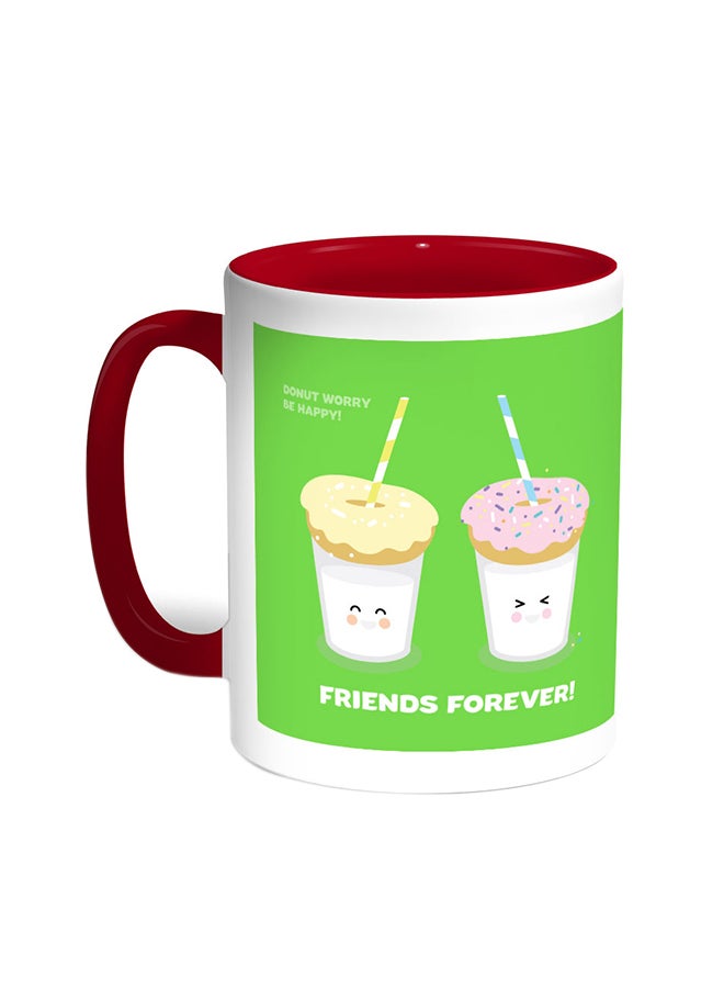 Friends Forever Printed Coffee Mug Red/White