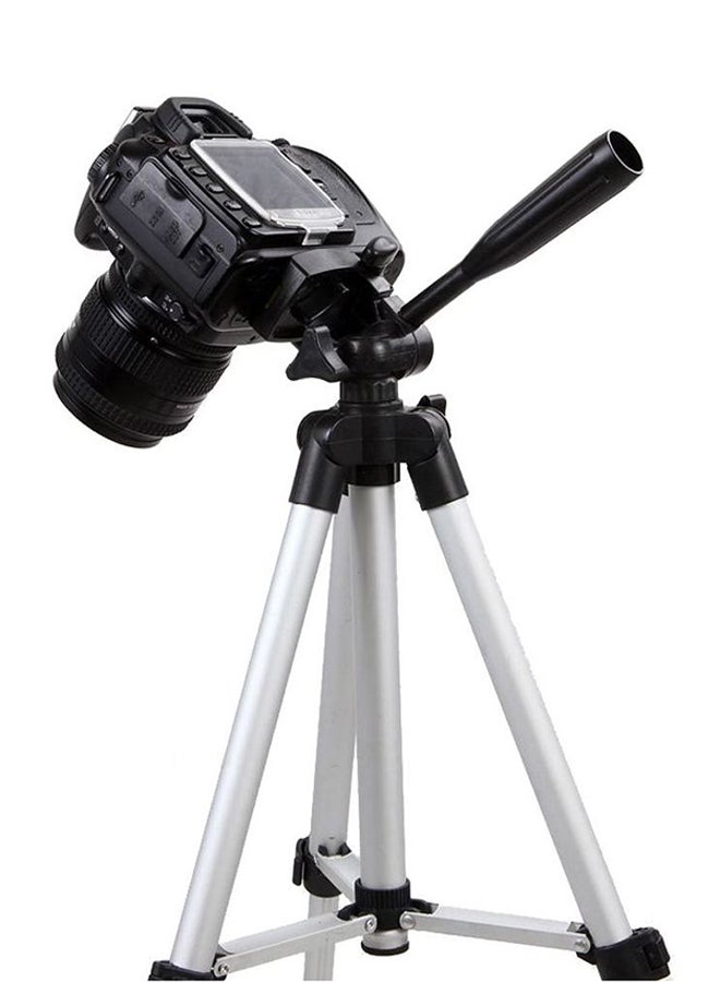 Portable Camera Tripod Stand Silver/Black - Image 2