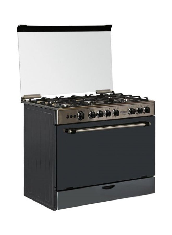 SUPER GENERAL 5 Burner Gas Cooker 90 x 60 Cm, Gas Oven With Thermostat, Rotisserie, Full Safety, Auto Ignition SGC 901 FS SS Silver  - Image 3