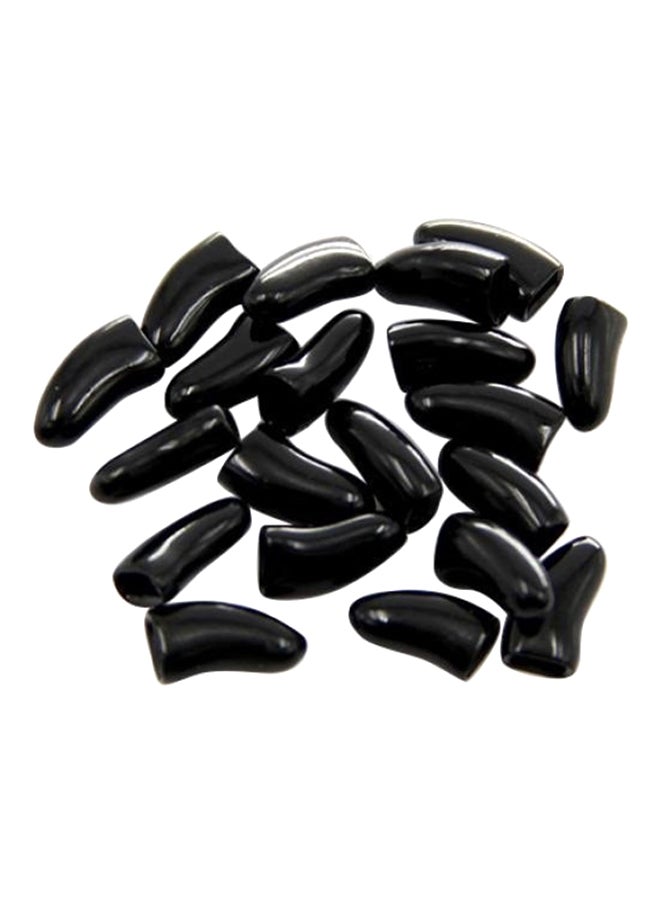 Bluelans 20-Piece Dog Cat Nail Cap Covers Black Extra Small