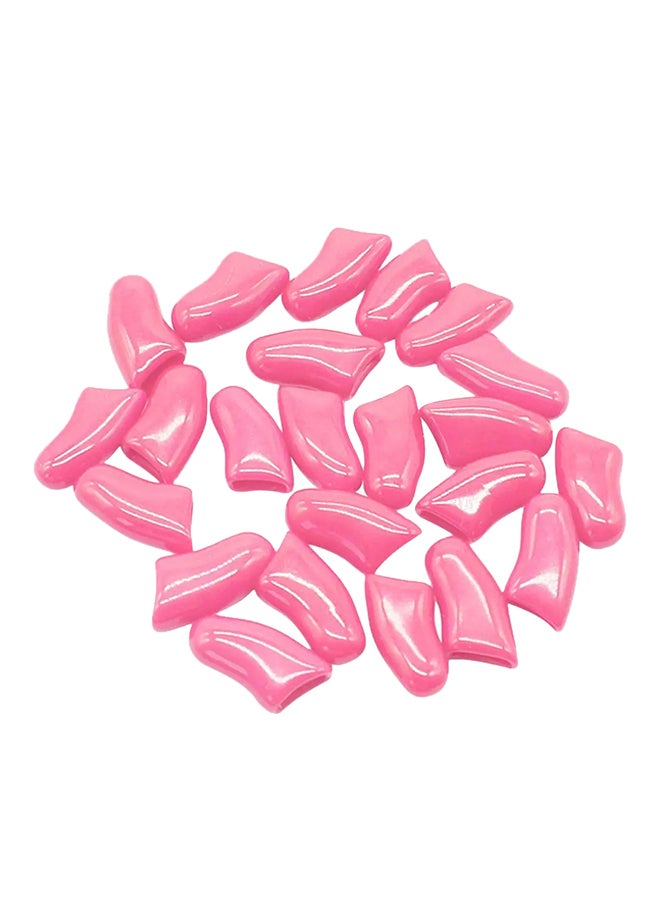 20-Piece Dog Cat Nail Cap Covers Pink Small