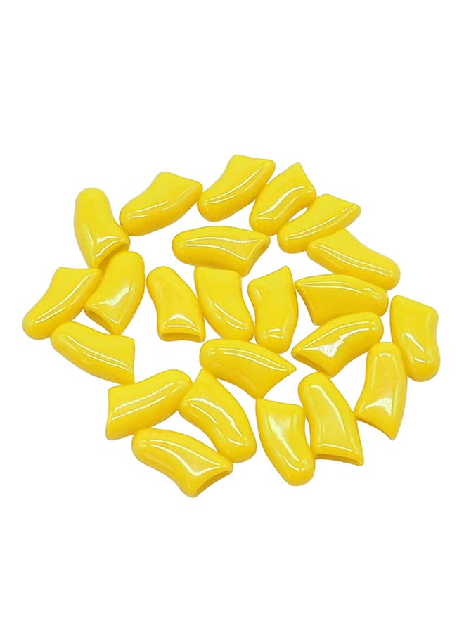 بلولانز طقم أظافر صناعية بطبعة كلب وقط مكون من 20 قطعة أصفر Medium