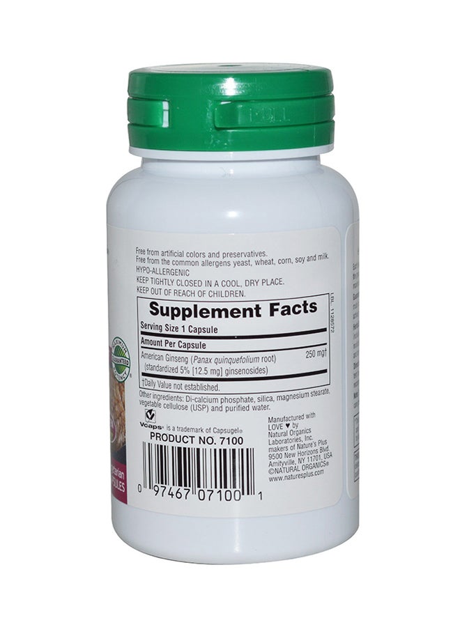 Natures Plus - Herbal Actives American Ginseng Vcaps - 60 Capsules - Image 1