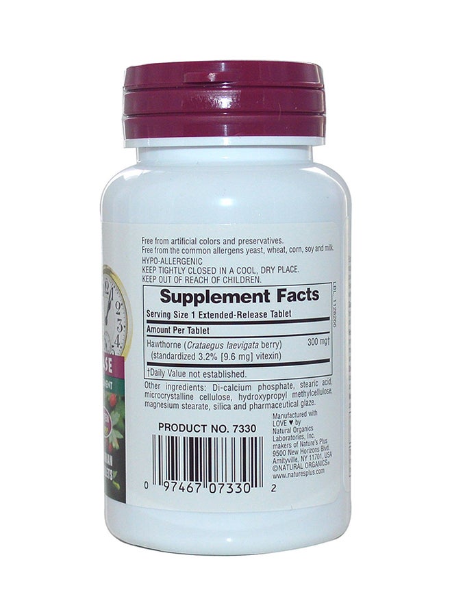 Natures Plus Herbal Actives Hawthorne Extended Release - 30 Tablets - Image 2