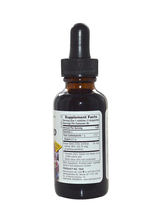 Natures Plus Herbal Actives Grape Seed Liquid Suspension - Image 2