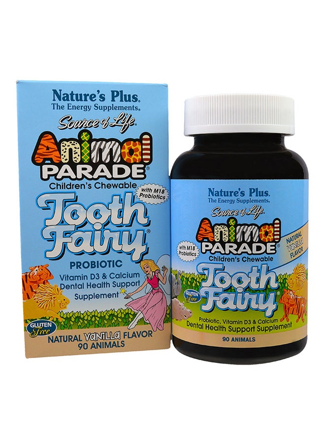 Natures Plus Animal Parade Tooth Fairy Chewable Dental Probiotic 90 Animal-Shaped Tablets