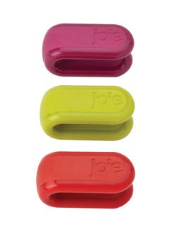 joie 3-Piece Twist Bag Clip Red/Green/Dark Pink  - Image 1