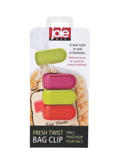 joie 3-Piece Twist Bag Clip Red/Green/Dark Pink  - Image 2