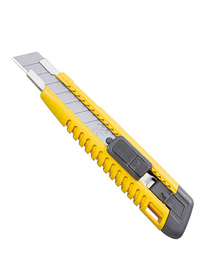 Safety Lock Cutter Knife With 2 Blades Yellow/Silver/Black