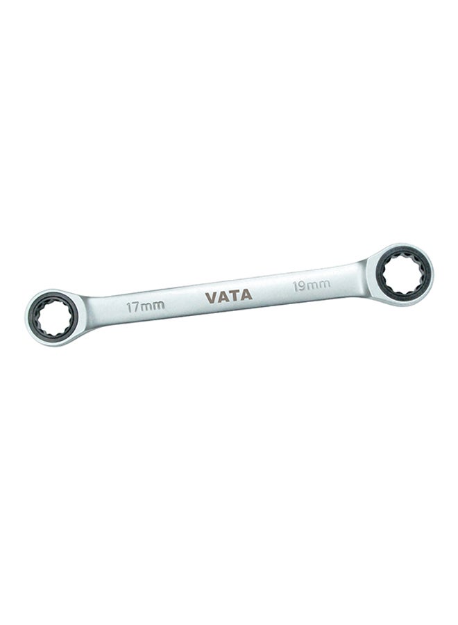Double Ring Ratchet Spanners Hand Tool Silver 12x13mm