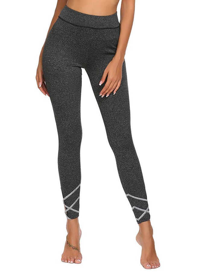 High Waist Slim Yoga Tights Grey  - Image 1