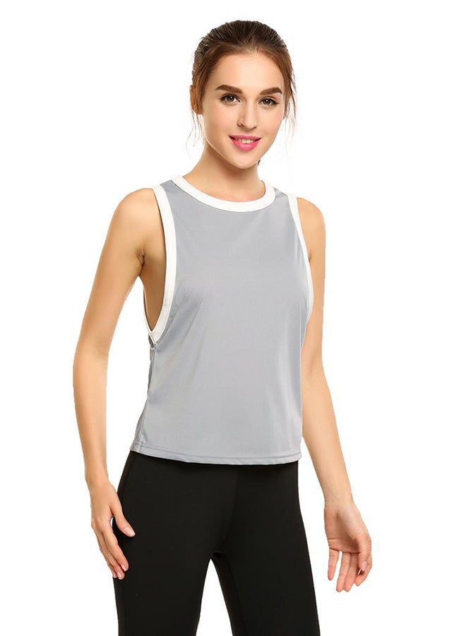 Side Open Loose Tank Top Grey - Image 1