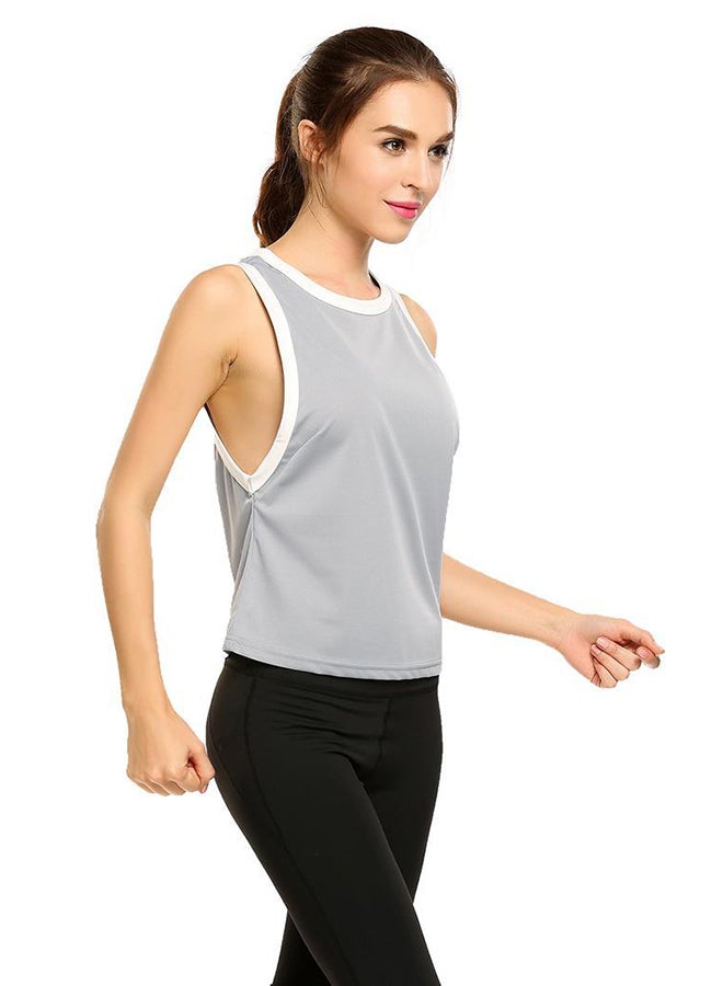 Side Open Loose Tank Top Grey - Image 2