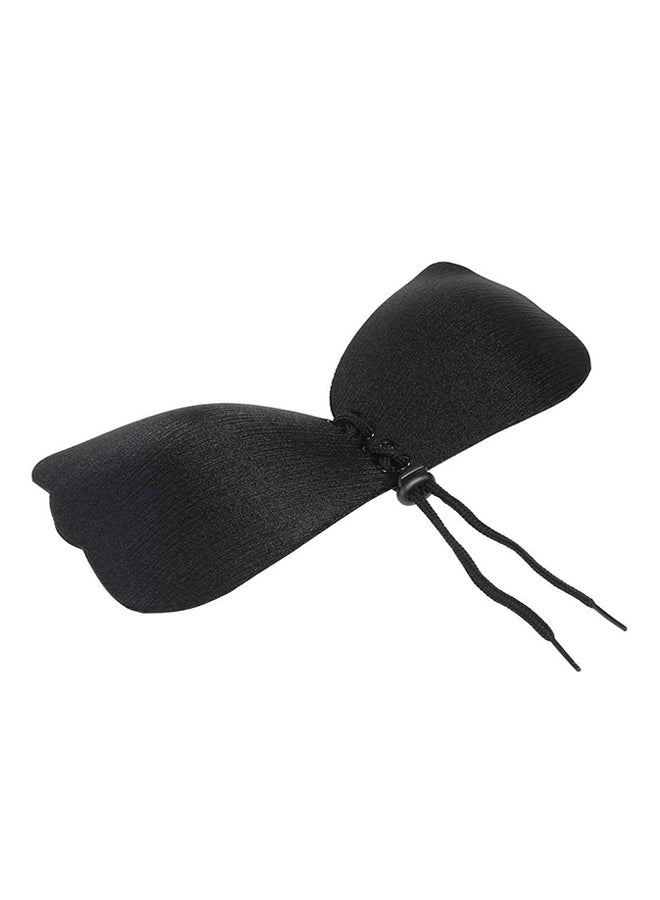 Strapless Seamless Self Adhesive Silicone Hollow Invisible Push Up Bra Black