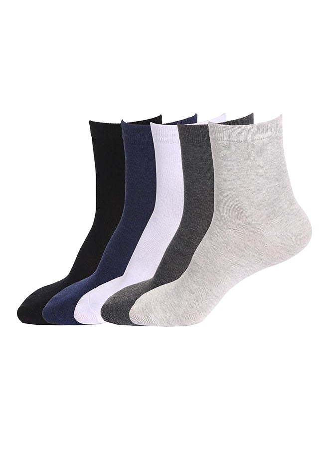 جوارب متوسطة الطول تمنع الانزلاق وتصل إلى الساق أبيض/كحلي - Image 1