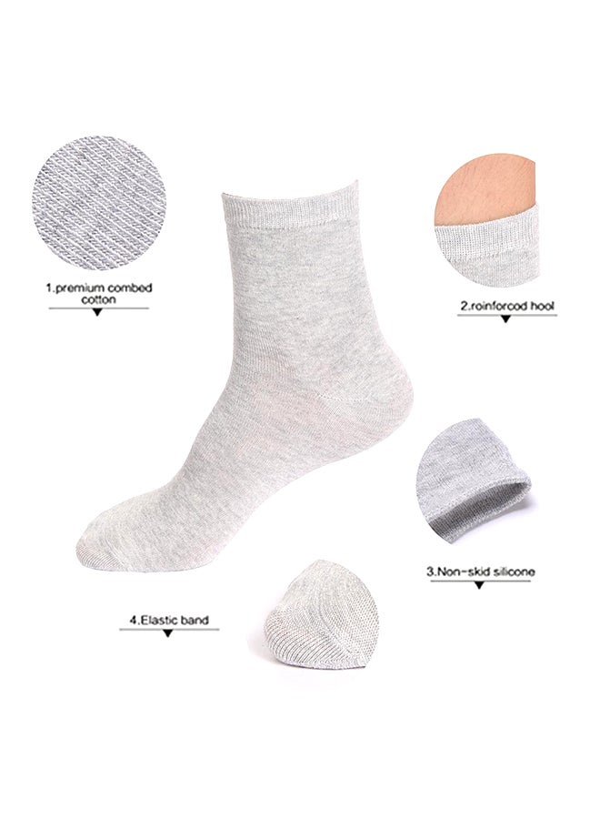 جوارب متوسطة الطول تمنع الانزلاق وتصل إلى الساق أبيض/كحلي - Image 2