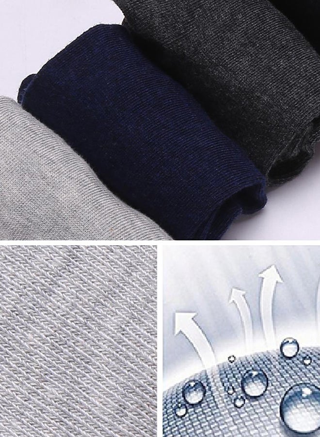 جوارب متوسطة الطول تمنع الانزلاق وتصل إلى الساق أبيض/كحلي - Image 4