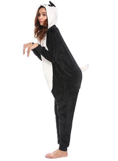 Generic Hooded Soft Fleece Animal Cartoon Adult Onesies Pyjamas Black  - Image 3
