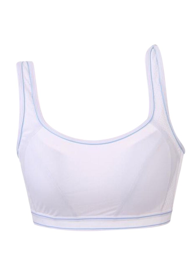 Stylish No Lining Sports Bra White 