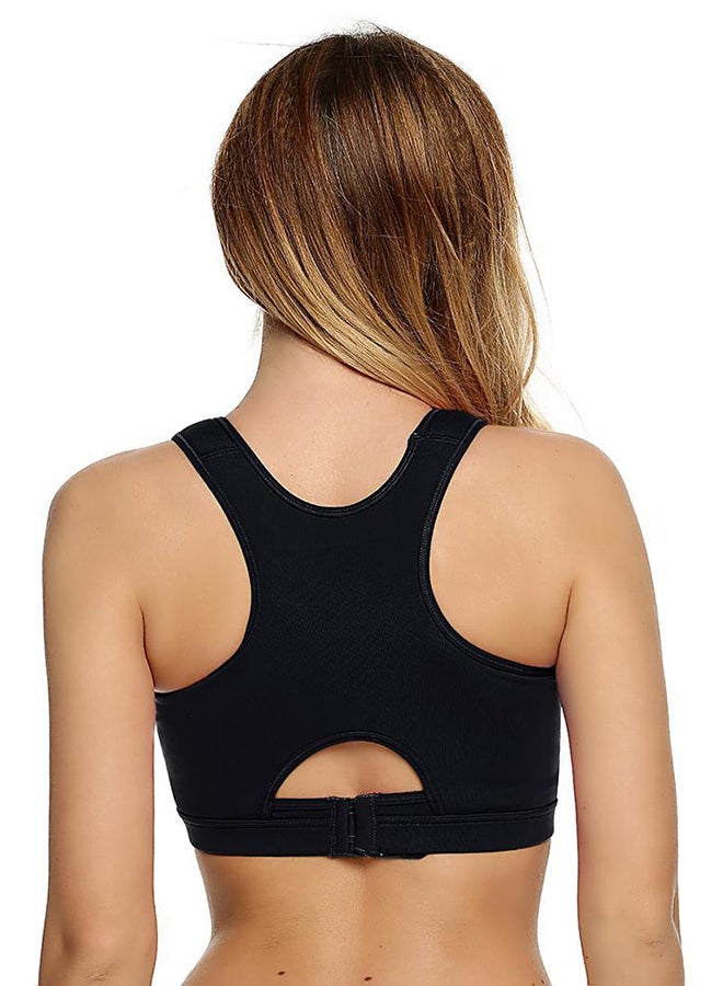 حمالة صدر رياضية مقاومة للصدمات للياقة اليوغا أسود - Image 2