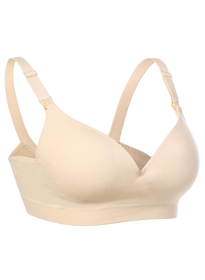 Adjustable Strap Nursing Maternity Bra Beige  - Image 1