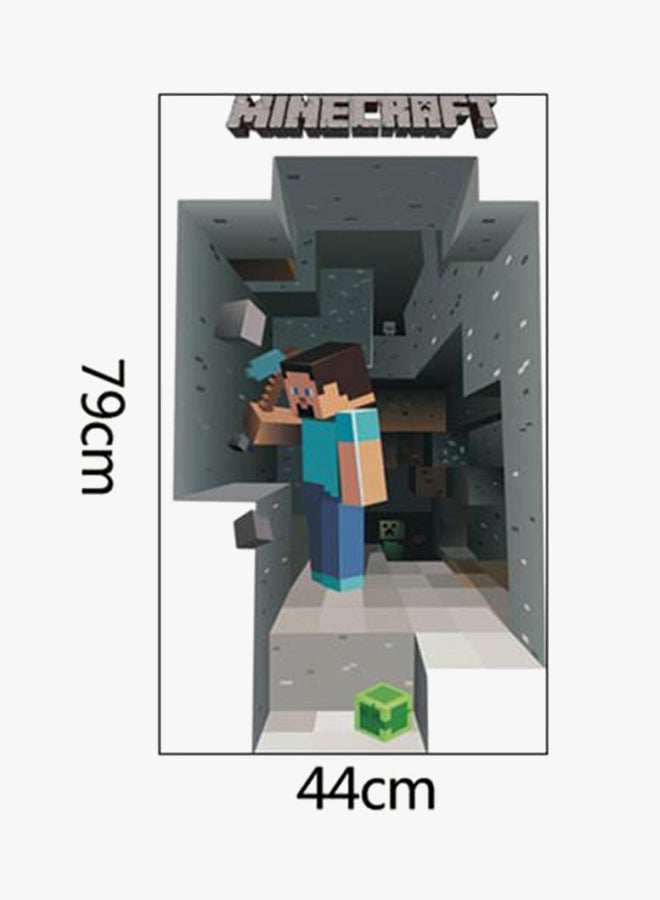 هوميان - ملصق جداري ثلاثي الأبعاد من البولي فينيل كلوريد لشخصية ستيف ماينينج من لعبة Minecraft رمادي/أزرق 79x44Ø³Ù†ØªÙŠÙ…ØªØ± - Image 1