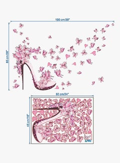 HOMEYAN Polyvinyl Chloride High Heels Shoes Butterfly Wall Sticker Pink 45x60centimeter  - Image 4