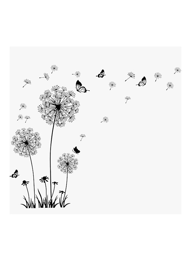 هوميان ملصق جداري بتصميم زهور الهندباء والفراشات أسود 60x90Ø³Ù†ØªÙŠÙ…ØªØ±  - Image 1