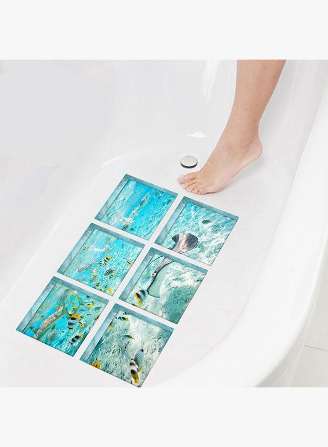 HOMEYAN - 3D Bathtub Anti-Slip Self Adhesive Sticker Blue/Yellow/Black 15x15x6centimeter - Image 1