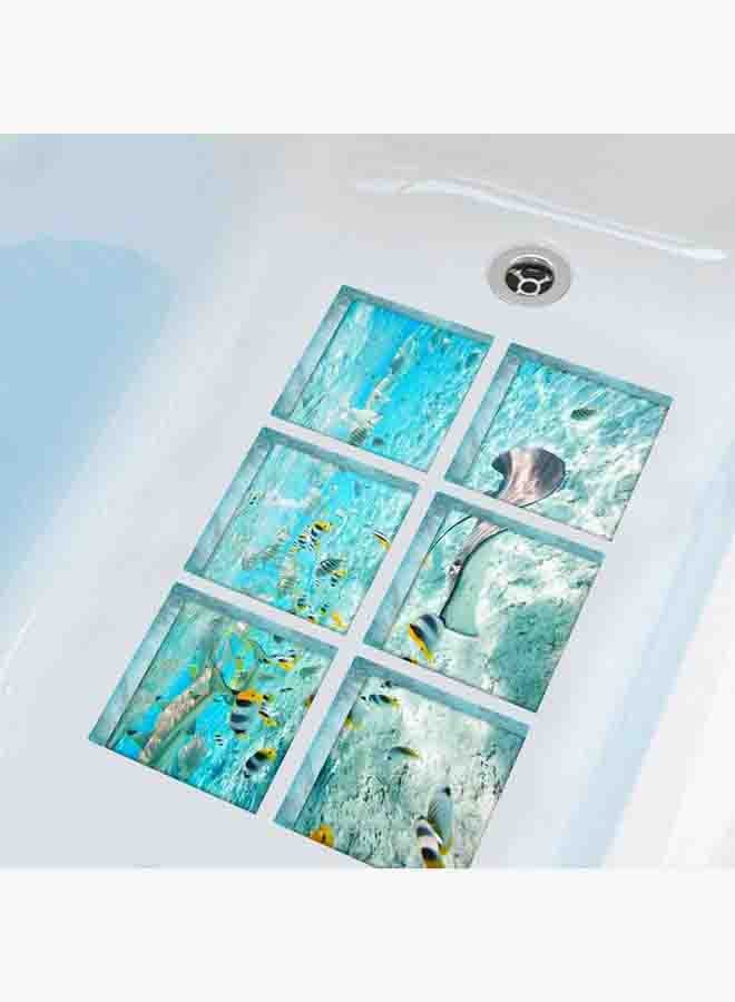 HOMEYAN - 3D Bathtub Anti-Slip Self Adhesive Sticker Blue/Yellow/Black 15x15x6centimeter - Image 1