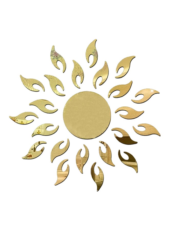 QiaoKai 3D DIY Mirror Wall Sticker Gold 50x50centimeter  - Image 1