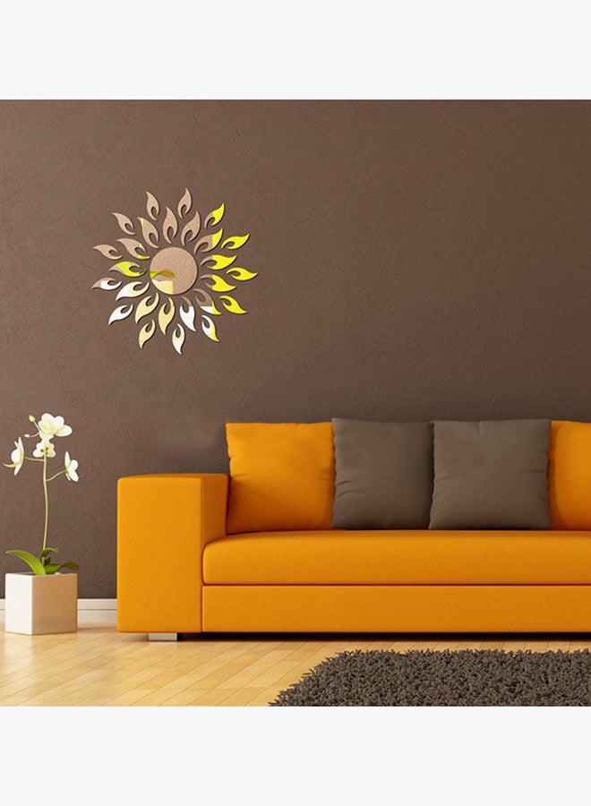 QiaoKai 3D DIY Mirror Wall Sticker Gold 50x50centimeter  - Image 3