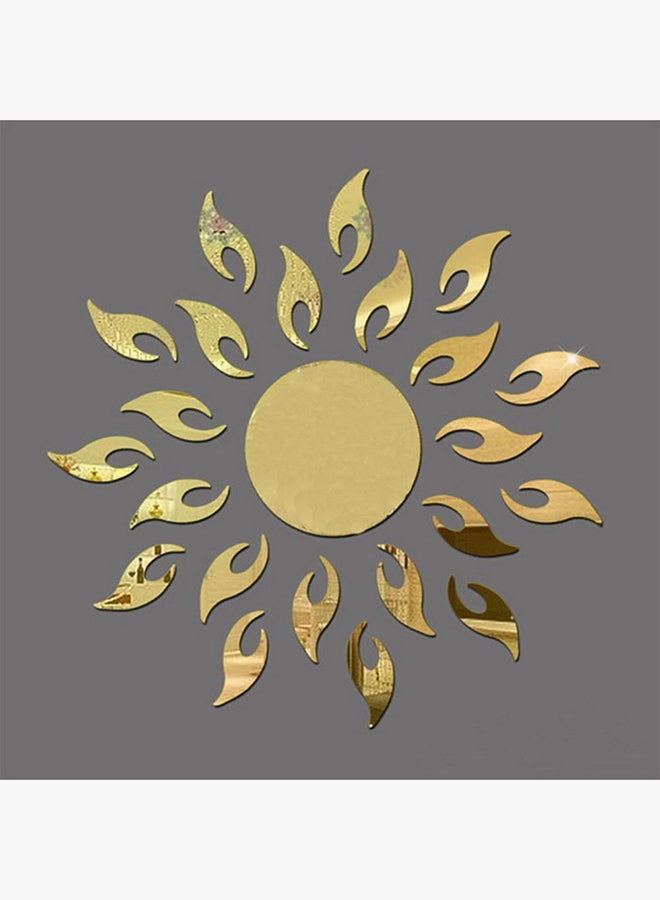 QiaoKai 3D DIY Mirror Wall Sticker Gold 50x50centimeter  - Image 2