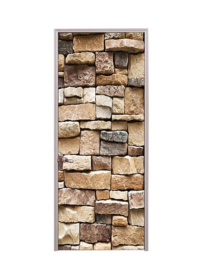 كياوكاي ملصق جداري ثلاثي الأبعاد بتصميم مجسم بيج/بني/رمادي 77x200سم  - Image 1
