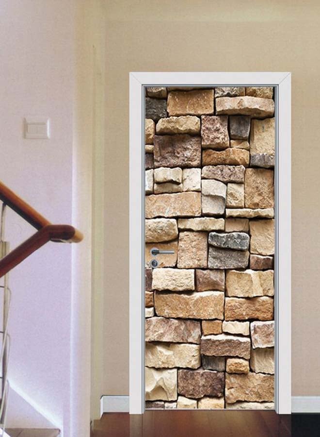 كياوكاي ملصق جداري ثلاثي الأبعاد بتصميم مجسم بيج/بني/رمادي 77x200سم  - Image 3