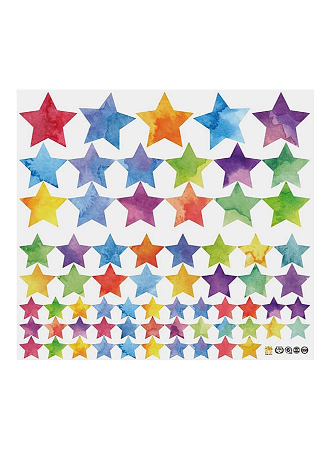 QiaoKai Star Shaped Wall Sticker Red/Green/Blue 50x45centimeter  - Image 1