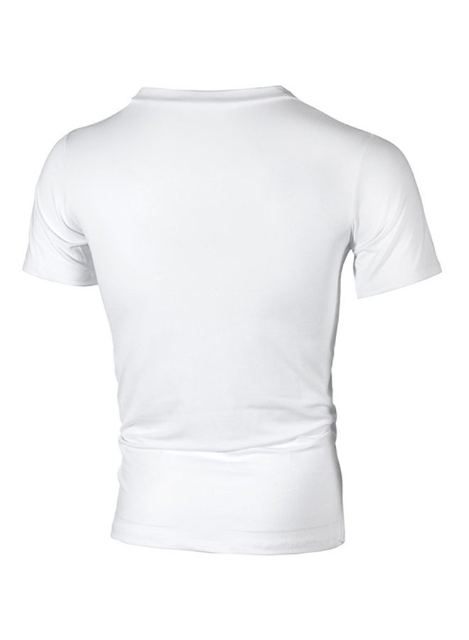 Lace Detail Short Sleeve Modal T-shirt White - v1528435699/N15106018V_2