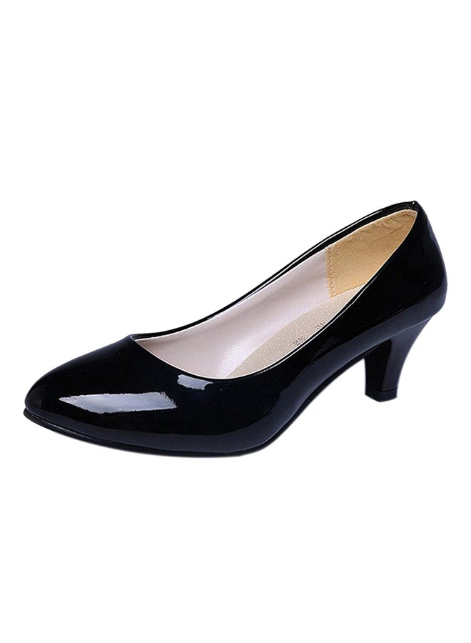 Leather Slip-On Pumps Black - Image 1
