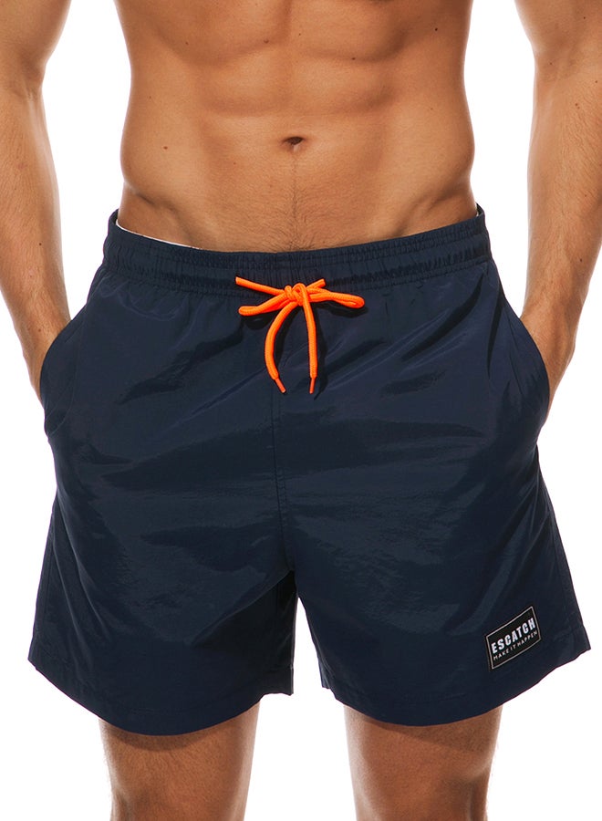 إسكاتش شورت أنيق للشاطئ بجيوب أزرق داكن - Image 1