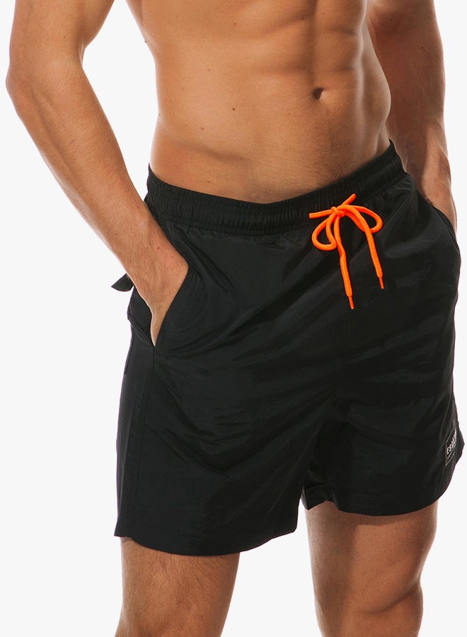 إسكاتش شورت أنيق للشاطئ بجيوب أسود - Image 3