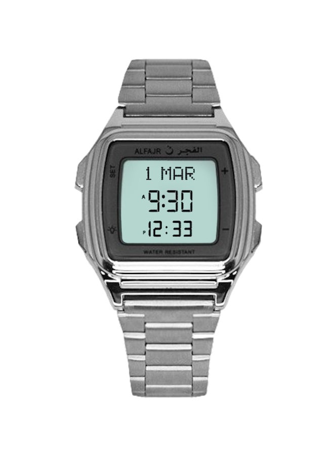 الفجر ساعة رقمية مقاومة للماء من الإستانليس ستيل للرجال - Image 1