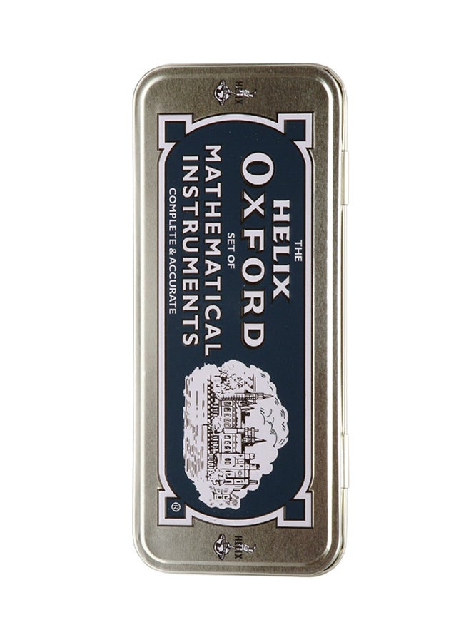 Oxford Mathematical Instruments Set Silver/Blue